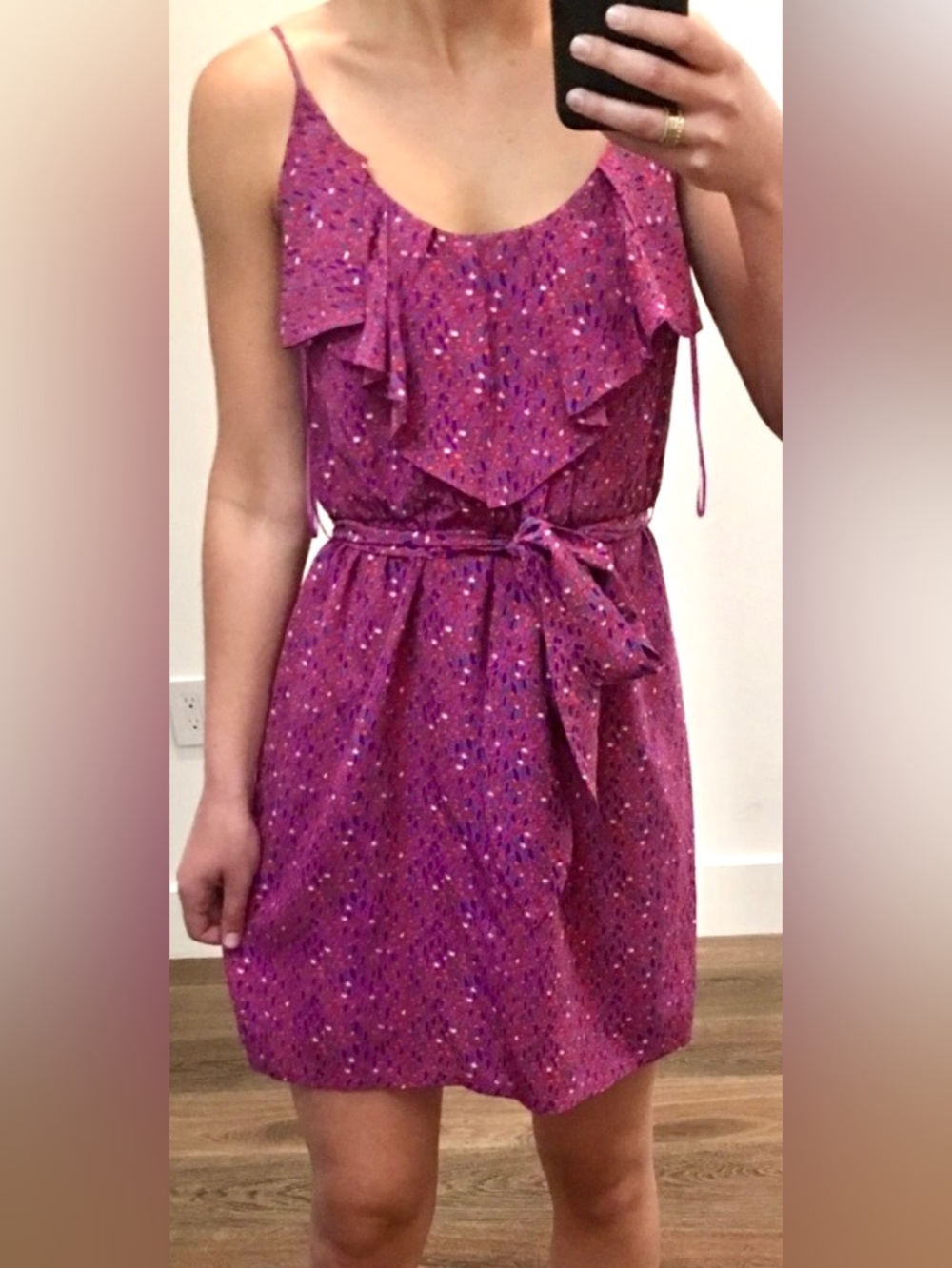 REBECCA TAYLOR Silk Ditzy Print Sundress